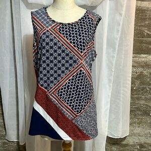 Perception concept red wht blue tank